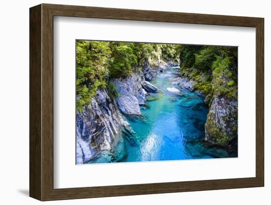 The Stunning Blue Pools, Haast Pass, South Island, New Zealand, Pacific-Michael Runkel-Framed Photographic Print