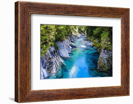 The Stunning Blue Pools, Haast Pass, South Island, New Zealand, Pacific-Michael Runkel-Framed Photographic Print