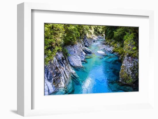 The Stunning Blue Pools, Haast Pass, South Island, New Zealand, Pacific-Michael Runkel-Framed Photographic Print