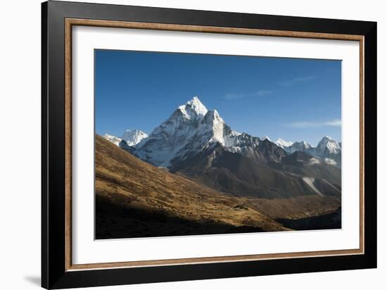 The stunning pointed peak of Ama Dablam, 6812m, seen from Dhukla in Khumbu Region, Nepal, Himalayas-Alex Treadway-Framed Photographic Print