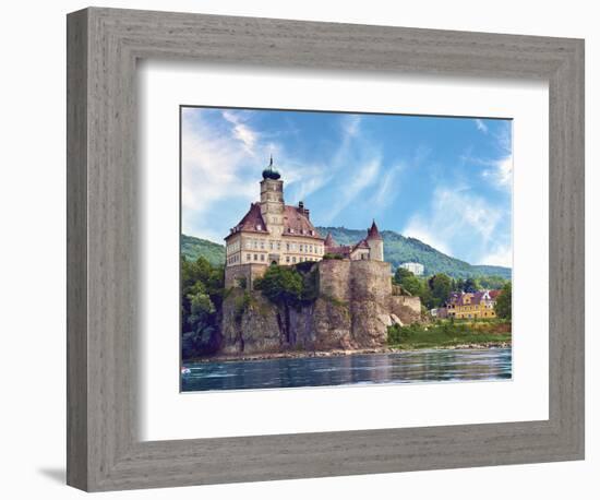 The Stunning Schonbuhel Castle Sits Above the Danube River Along the Wachau Valley of Austria-Miva Stock-Framed Photographic Print