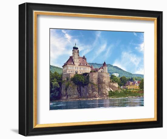 The Stunning Schonbuhel Castle Sits Above the Danube River Along the Wachau Valley of Austria-Miva Stock-Framed Photographic Print