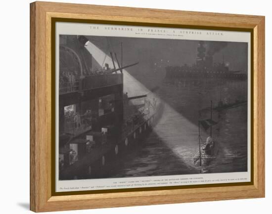 The Submarine in France, a Surprise Attack-Fred T. Jane-Framed Premier Image Canvas