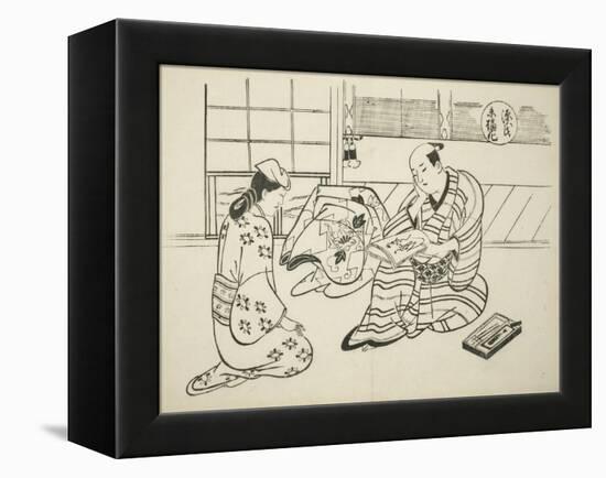 The Suetsumuhana Chapter from The Tale of Genji , from a series of Genji parodies, c.1710-Okumura Masanobu-Framed Premier Image Canvas