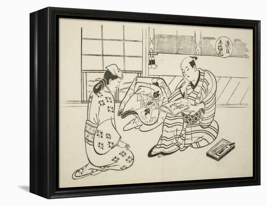 The Suetsumuhana Chapter from The Tale of Genji , from a series of Genji parodies, c.1710-Okumura Masanobu-Framed Premier Image Canvas