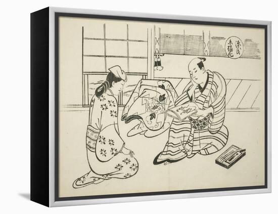 The Suetsumuhana Chapter from The Tale of Genji , from a series of Genji parodies, c.1710-Okumura Masanobu-Framed Premier Image Canvas