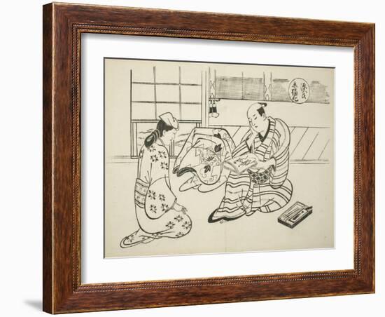 The Suetsumuhana Chapter from The Tale of Genji , from a series of Genji parodies, c.1710-Okumura Masanobu-Framed Giclee Print