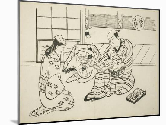 The Suetsumuhana Chapter from The Tale of Genji , from a series of Genji parodies, c.1710-Okumura Masanobu-Mounted Giclee Print