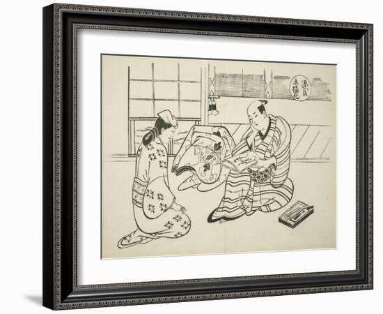 The Suetsumuhana Chapter from The Tale of Genji , from a series of Genji parodies, c.1710-Okumura Masanobu-Framed Giclee Print