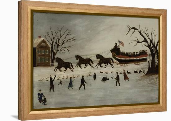 The Suffragettes Taking a Sleigh Ride, 1870-90-American School-Framed Premier Image Canvas