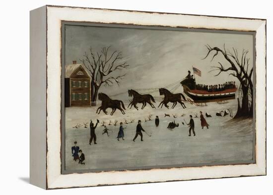 The Suffragettes Taking a Sleigh Ride, 1870-90-American School-Framed Premier Image Canvas