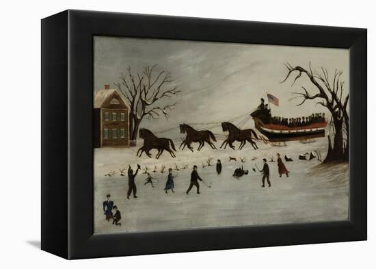 The Suffragettes Taking a Sleigh Ride, 1870-90-American School-Framed Premier Image Canvas