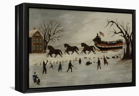 The Suffragettes Taking a Sleigh Ride, 1870-90-American School-Framed Premier Image Canvas