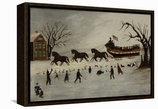 The Suffragettes Taking a Sleigh Ride, 1870-90-American School-Framed Premier Image Canvas