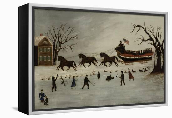 The Suffragettes Taking a Sleigh Ride, 1870-90-American School-Framed Premier Image Canvas