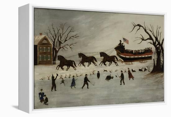 The Suffragettes Taking a Sleigh Ride, 1870-90-American School-Framed Premier Image Canvas