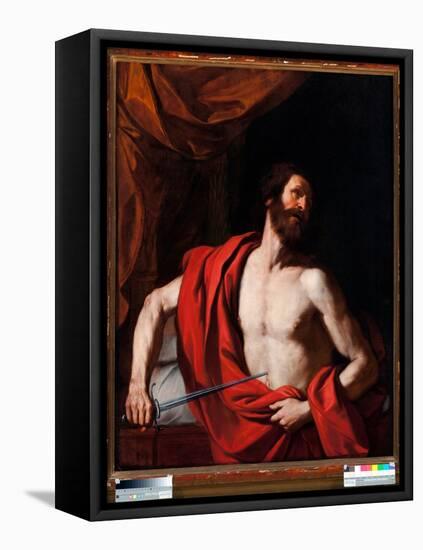 The Suicide of Caton D'uticus (Marcus Porcius Cato Uticencis or Caton the Young) (95-46 Bc) Roman P-Guercino (1591-1666)-Framed Premier Image Canvas