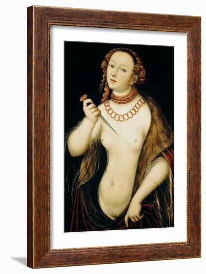 The Suicide of Lucretia, 1538-Lucas Cranach the Elder-Framed Giclee Print