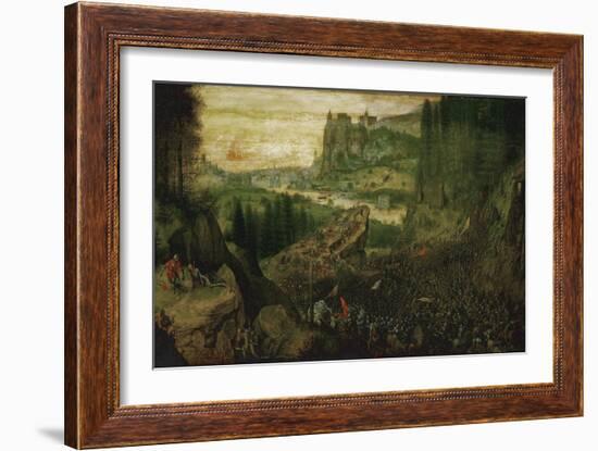 The Suicide of Saul in the Battle of Mount Gilboa Against the Philistines, 1562-Pieter Bruegel the Elder-Framed Giclee Print