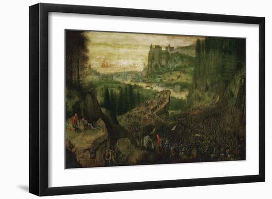 The Suicide of Saul in the Battle of Mount Gilboa Against the Philistines, 1562-Pieter Bruegel the Elder-Framed Giclee Print