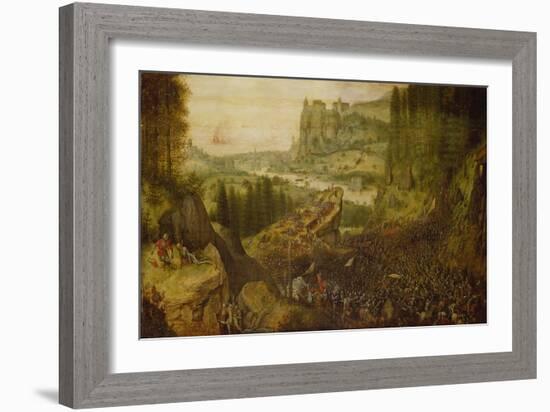 The Suicide of Saul in the Battle on Mount Gilboa. (1562)-Pieter Bruegel the Elder-Framed Giclee Print