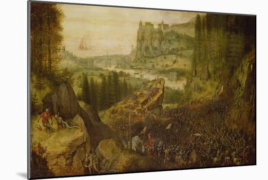 The Suicide of Saul in the Battle on Mount Gilboa. (1562)-Pieter Bruegel the Elder-Mounted Giclee Print