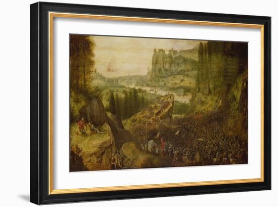 The Suicide of Saul in the Battle on Mount Gilboa. (1562)-Pieter Bruegel the Elder-Framed Giclee Print