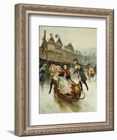 The Suitor's Sleighride-Alonso Perez-Framed Giclee Print