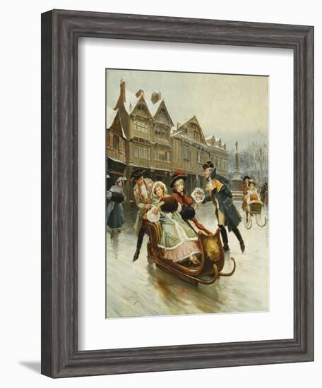 The Suitor's Sleighride-Alonso Perez-Framed Giclee Print