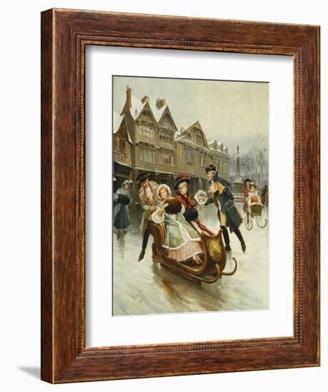 The Suitor's Sleighride-Alonso Perez-Framed Giclee Print