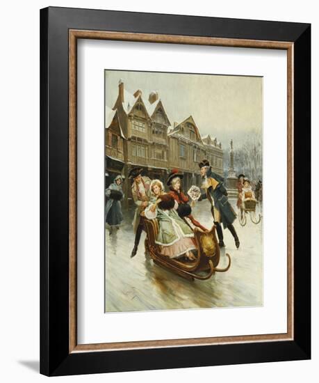 The Suitor's Sleighride-Alonso Perez-Framed Giclee Print