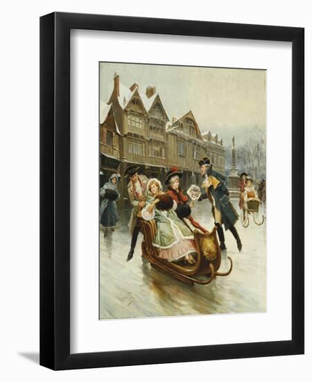 The Suitor's Sleighride-Alonso Perez-Framed Giclee Print