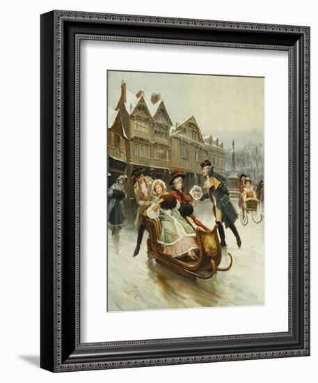 The Suitor's Sleighride-Alonso Perez-Framed Giclee Print