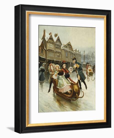 The Suitor's Sleighride-Alonso Perez-Framed Giclee Print