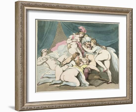 The Sultan, from Sequence of Caricatures Depicting the Sexual Practices of the English Aristocracy-Thomas Rowlandson-Framed Giclee Print
