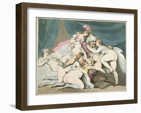 The Sultan, from Sequence of Caricatures Depicting the Sexual Practices of the English Aristocracy-Thomas Rowlandson-Framed Giclee Print