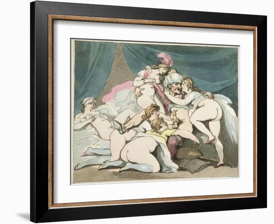 The Sultan, from Sequence of Caricatures Depicting the Sexual Practices of the English Aristocracy-Thomas Rowlandson-Framed Giclee Print