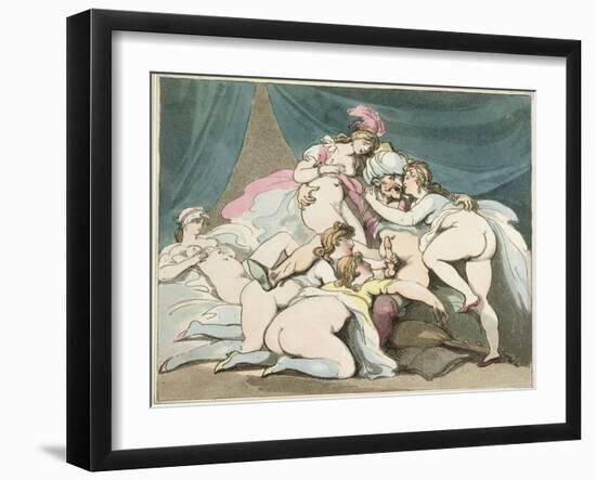 The Sultan, from Sequence of Caricatures Depicting the Sexual Practices of the English Aristocracy-Thomas Rowlandson-Framed Giclee Print