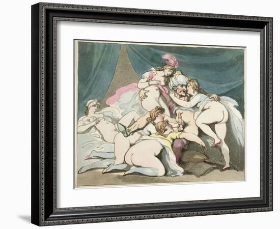 The Sultan, from Sequence of Caricatures Depicting the Sexual Practices of the English Aristocracy-Thomas Rowlandson-Framed Giclee Print