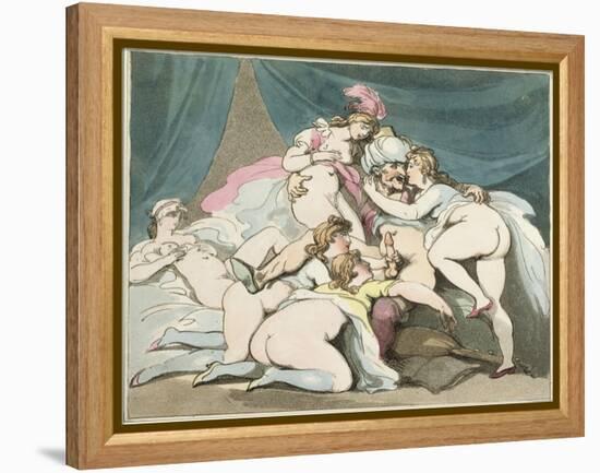 The Sultan, from Sequence of Caricatures Depicting the Sexual Practices of the English Aristocracy-Thomas Rowlandson-Framed Premier Image Canvas