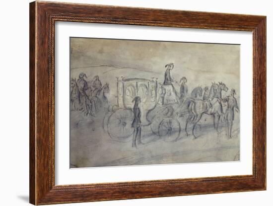 The Sultan's Carriage, 19Th Century (Drawing)-Constantin Guys-Framed Giclee Print