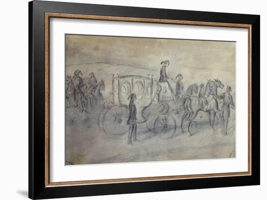 The Sultan's Carriage, 19Th Century (Drawing)-Constantin Guys-Framed Giclee Print