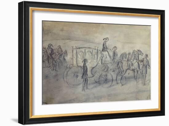 The Sultan's Carriage, 19Th Century (Drawing)-Constantin Guys-Framed Giclee Print