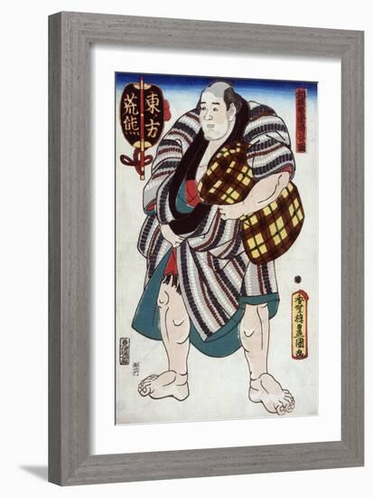 The Sumo Wrestler Arakuma of the East Side, Japanese Wood-Cut Print-Lantern Press-Framed Art Print