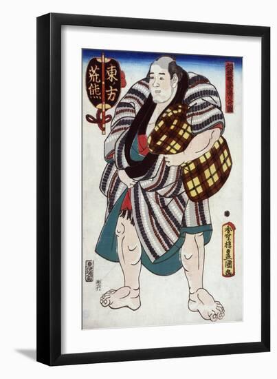 The Sumo Wrestler Arakuma of the East Side, Japanese Wood-Cut Print-Lantern Press-Framed Art Print