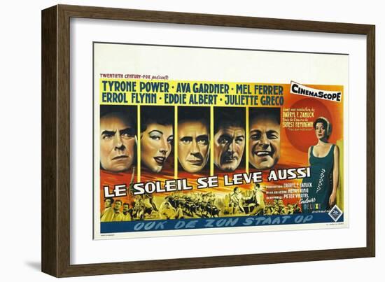 The Sun Also Rises, Belgian Movie Poster, 1957-null-Framed Premium Giclee Print