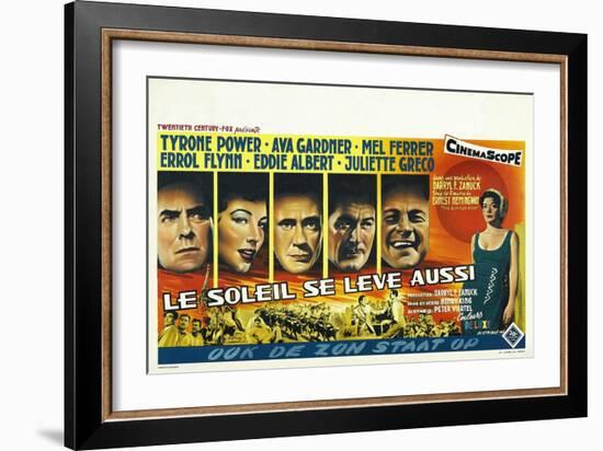 The Sun Also Rises, Belgian Movie Poster, 1957-null-Framed Premium Giclee Print