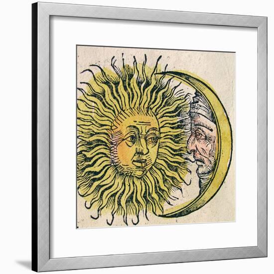 The Sun and Moon, Published in the Nuremberg Chronicle, 1493-null-Framed Giclee Print