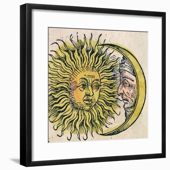 The Sun and Moon, Published in the Nuremberg Chronicle, 1493-null-Framed Giclee Print