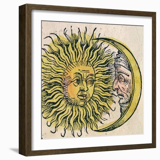 The Sun and Moon, Published in the Nuremberg Chronicle, 1493-null-Framed Giclee Print